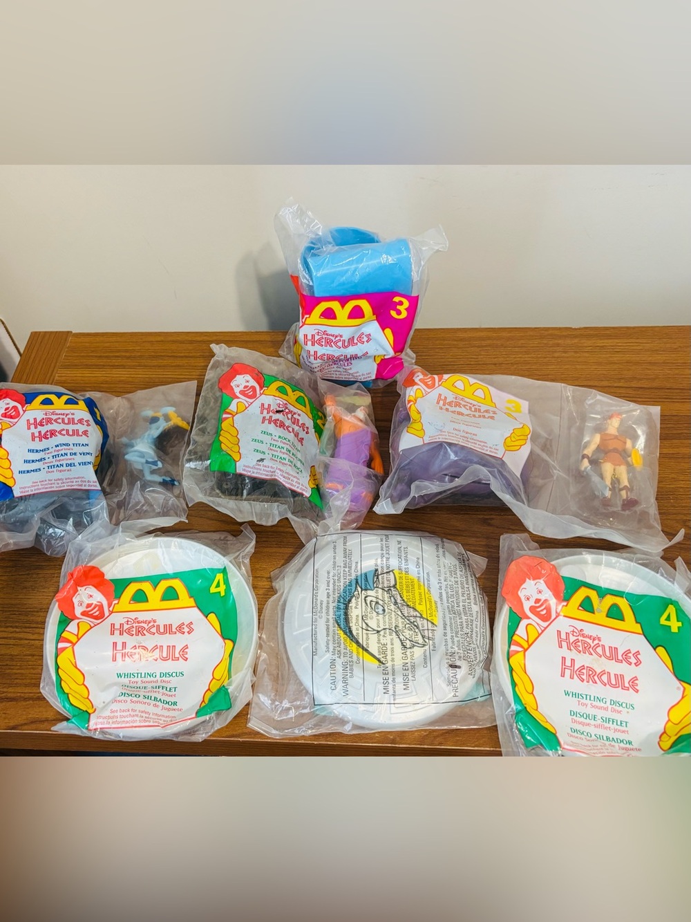 NEW 7 McDonald's Hercules 1996 Happy Meal Toy Lot Fast Food Collection Unopened